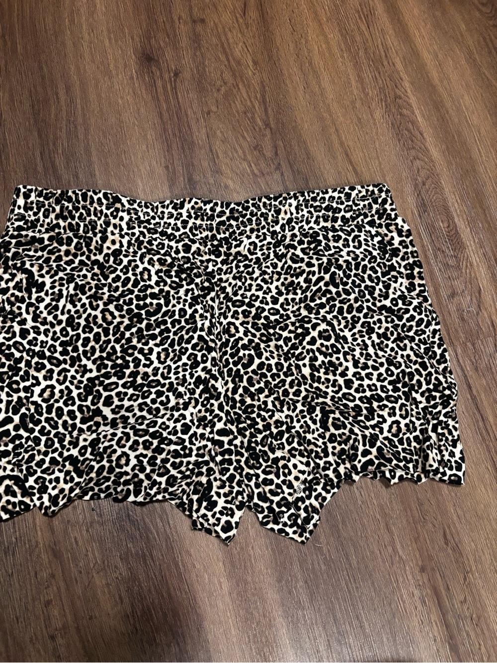Apt. 9 Leopard Print Athletic Shorts - Black & Cream